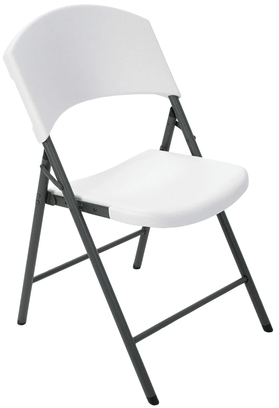 White Granite Light Commercial Folding Chair, Model 2810, Steel Frame, 350 Lb Capacity