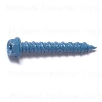 Masonry Screw, 1/4 x 1-3/4 In. Star Hex Head, 100-Pk.
