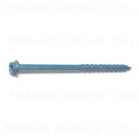 Masonry Screw, 1/4 x 4 In. Star Hex Head, 100-Pk.