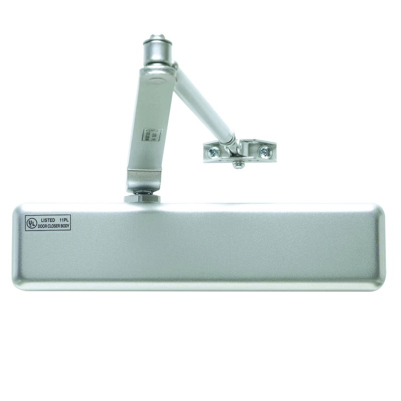 Commercial Grade Aluminum Finish Door Closer, Adjustable Power Size 1 to 4, Single Door