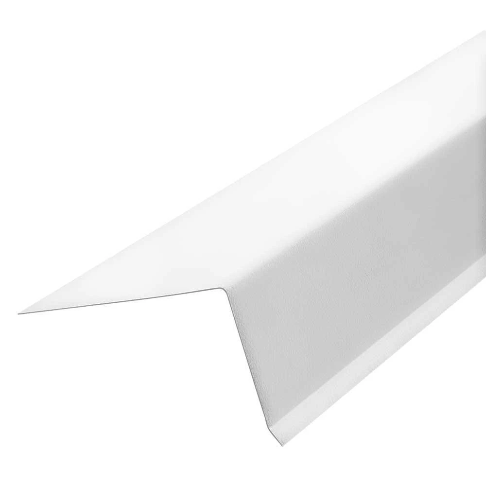 Roof Edge Drip Edge Flashing 2-in. X 3-in. X 10 Ft. White Galvanized Steel
