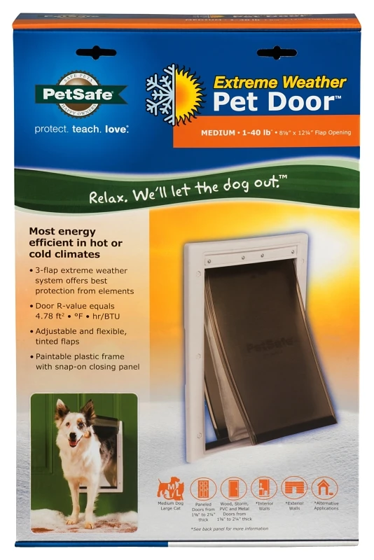 Medium Extreme Weather Pet Door For Pets Up To 40 Lbs, Model Ppa00-10985