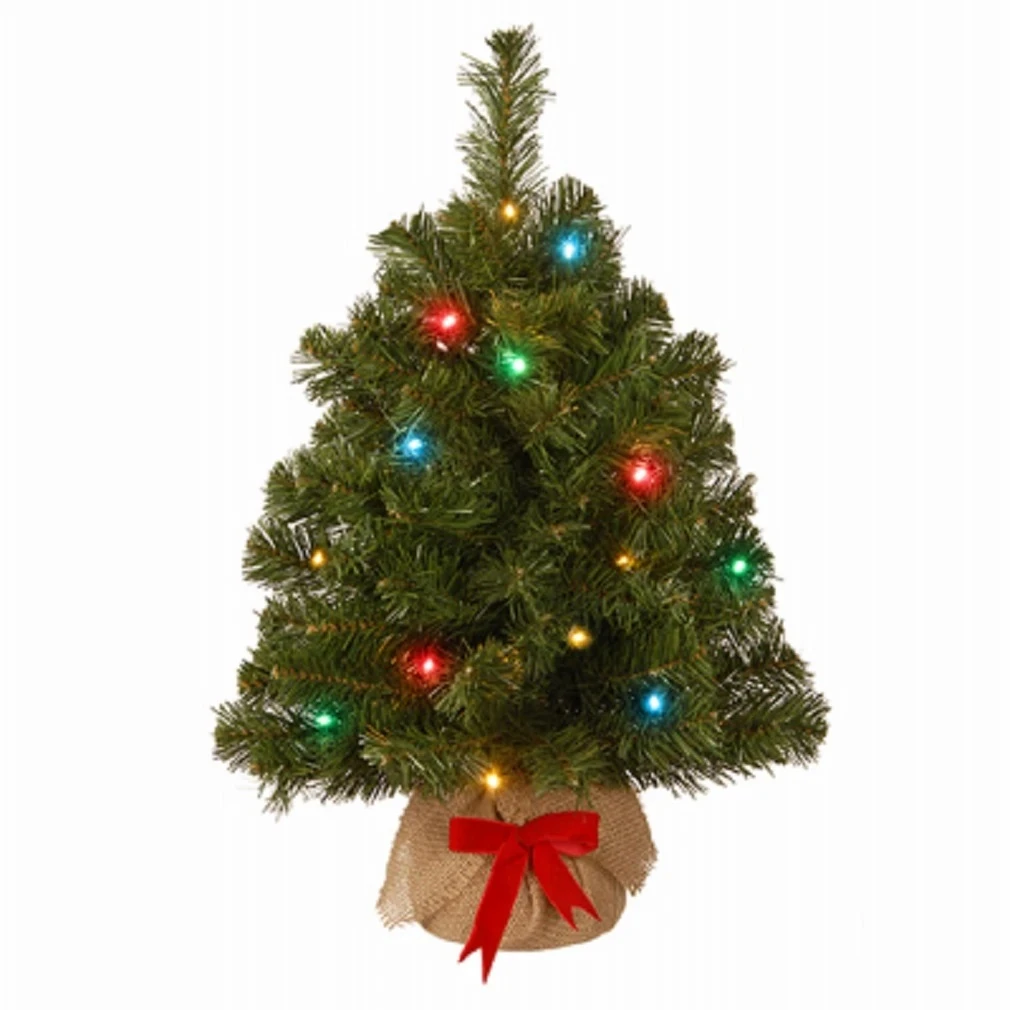 Noble Fir Artificial Pre-lit Christmas Tree, 2 Feet Tall With 15 Led Lights