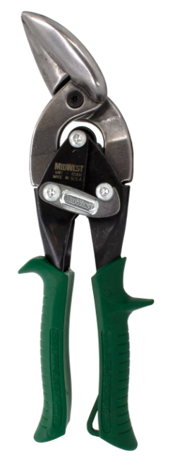 Offset Right-Cut Aviation Snip for Metal Cutting with Ergonomic Handle