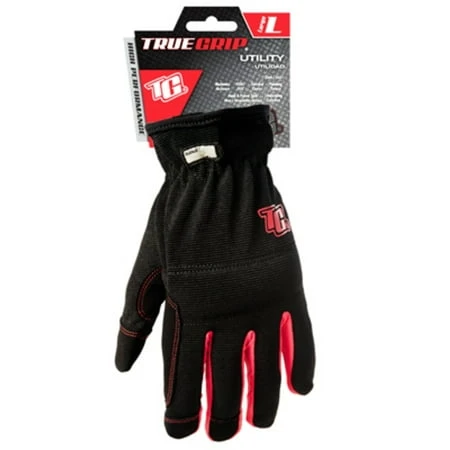 High-performance Utility Work Gloves, Large, Model 90082-23, Black/red