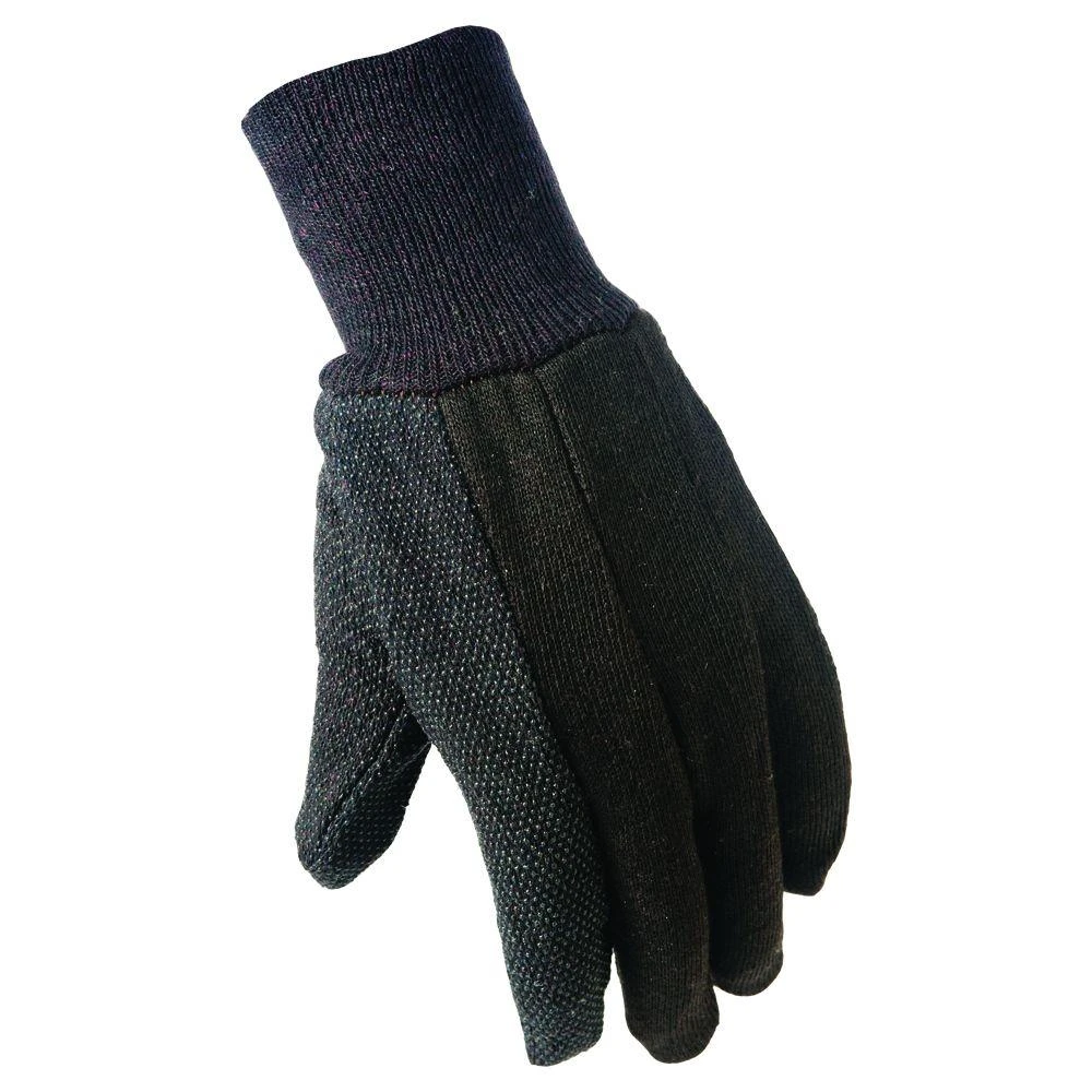 Men's Large Brown Jersey Work Gloves With Non-slip Grip