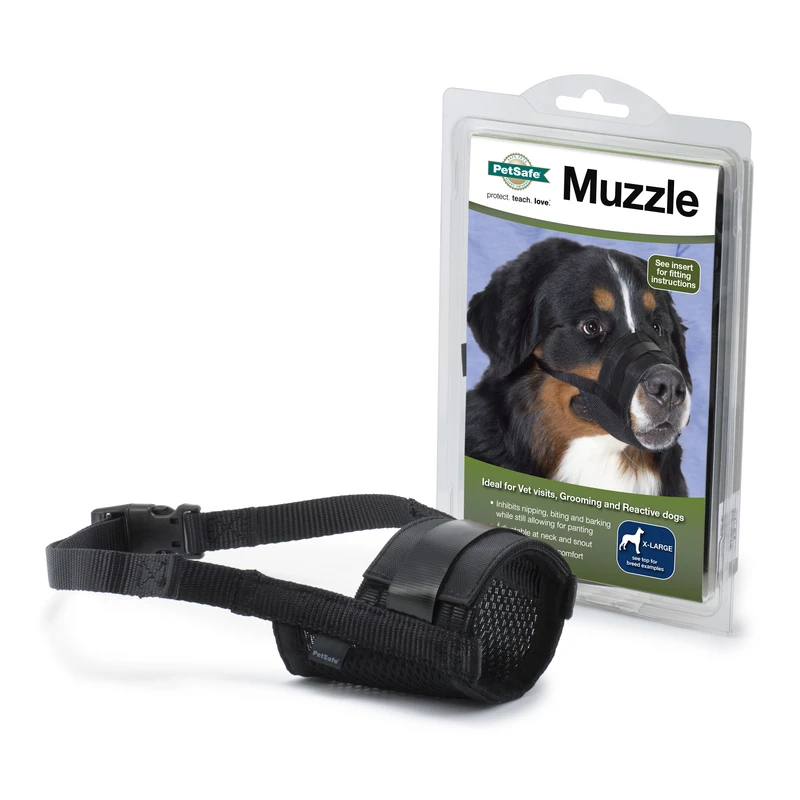 Black Nylon Dog Muzzle, Extra Large For Training And Safety