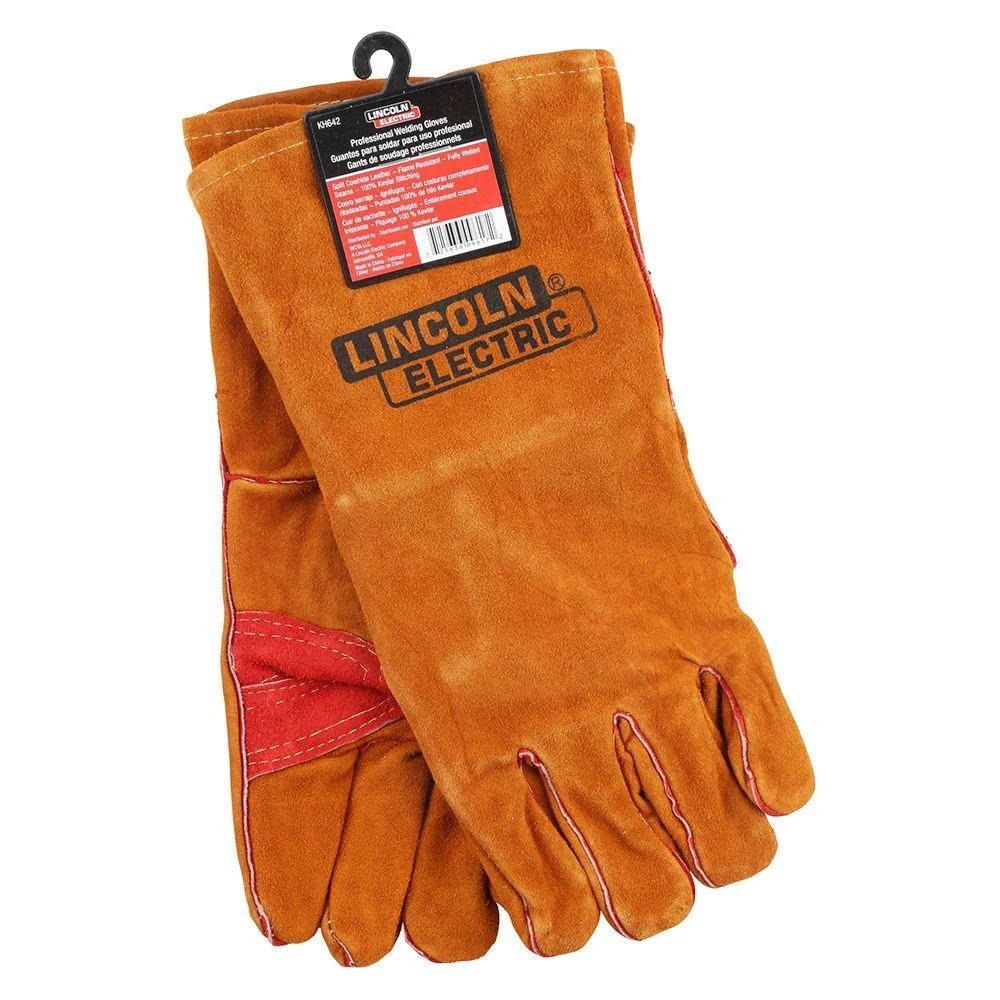 Pro Leather Welding Gloves, 13-1/2 In., Heat Resistant With Gauntlet