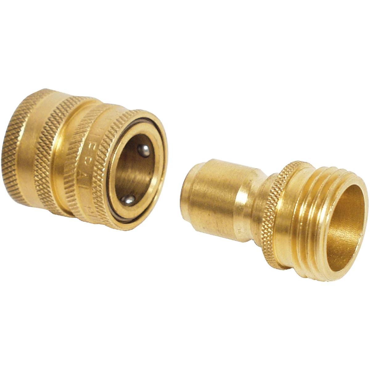 Brass Garden Hose Quick Connect Connector Set - 1 Male, 1 Female, 3/4 In.