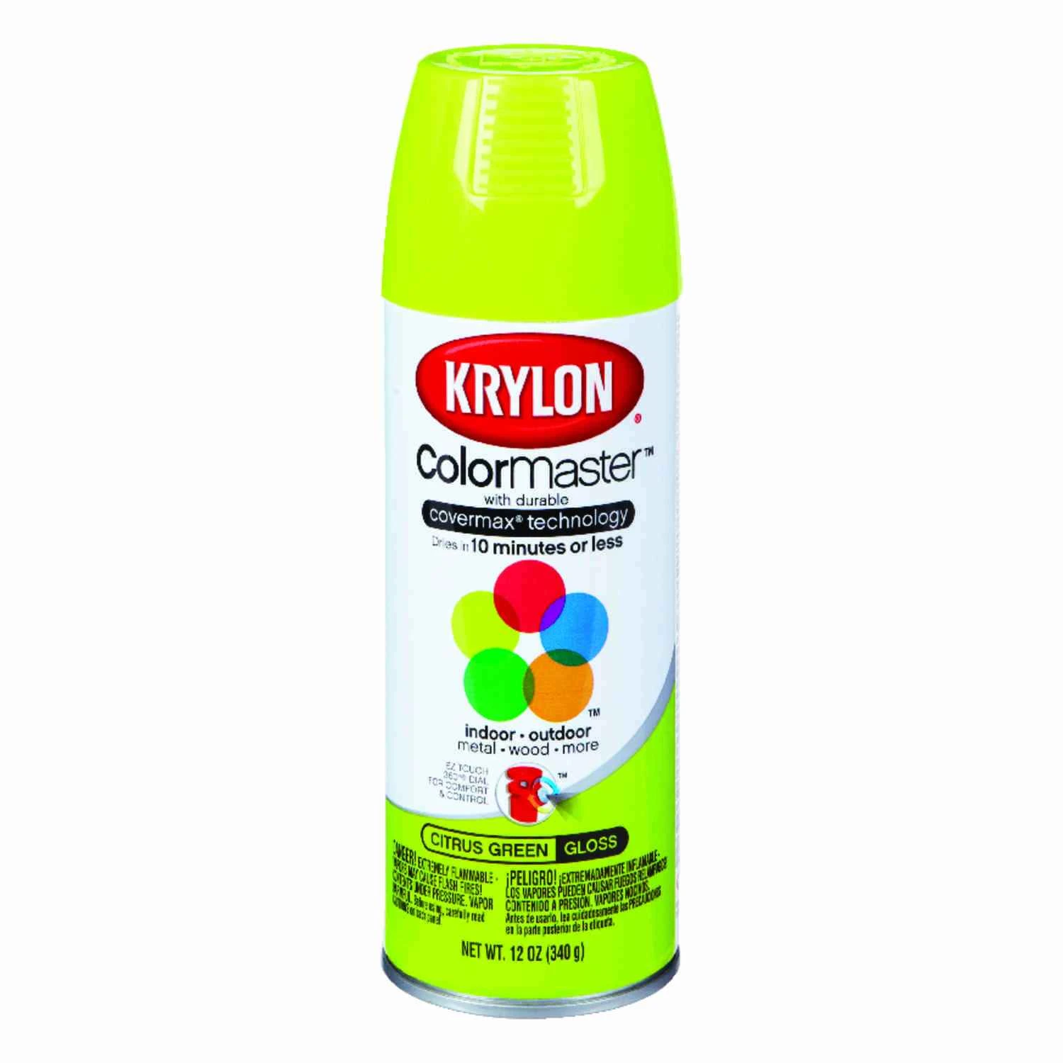 Colormaster Gloss Citrus Green Spray Paint, 12-oz. Indoor/outdoor Use
