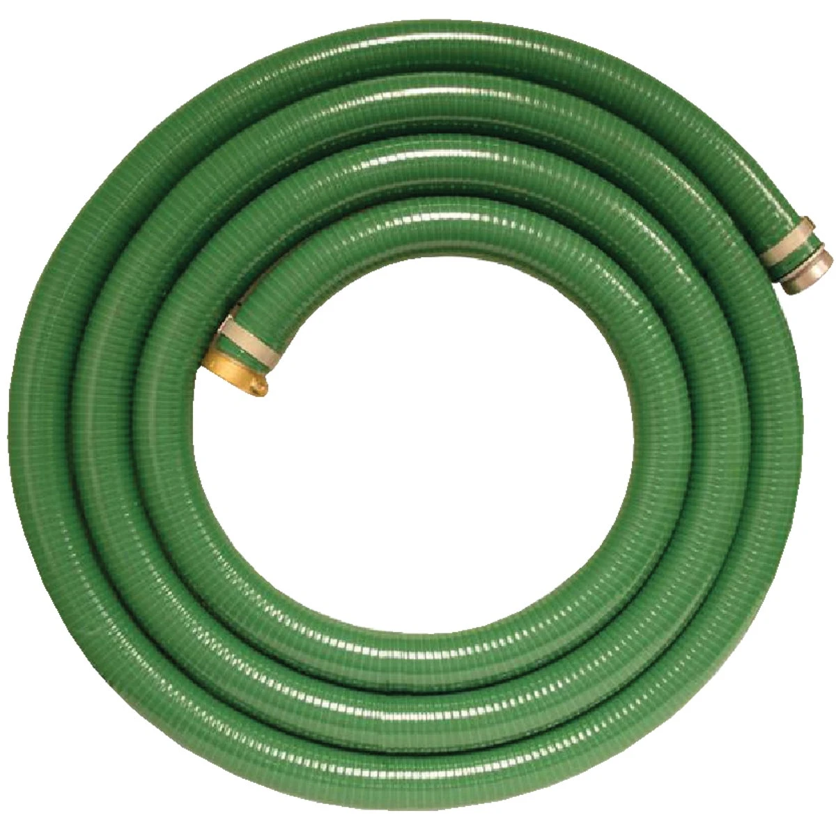 1-1/2 In. X 20 Ft. Green Pvc Suction Hose With Aluminum Fittings