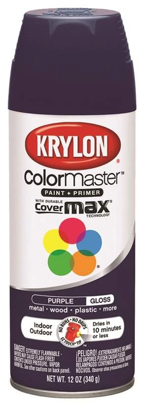 Colormaster Spray Paint, Gloss Purple, 12-oz, Indoor/outdoor Use