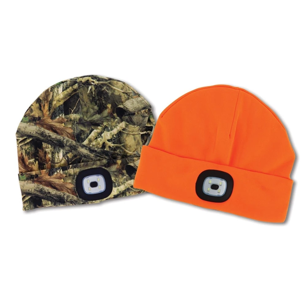Sportsman Rechargeable LED Lighted Knit Hat in Camouflage or Orange