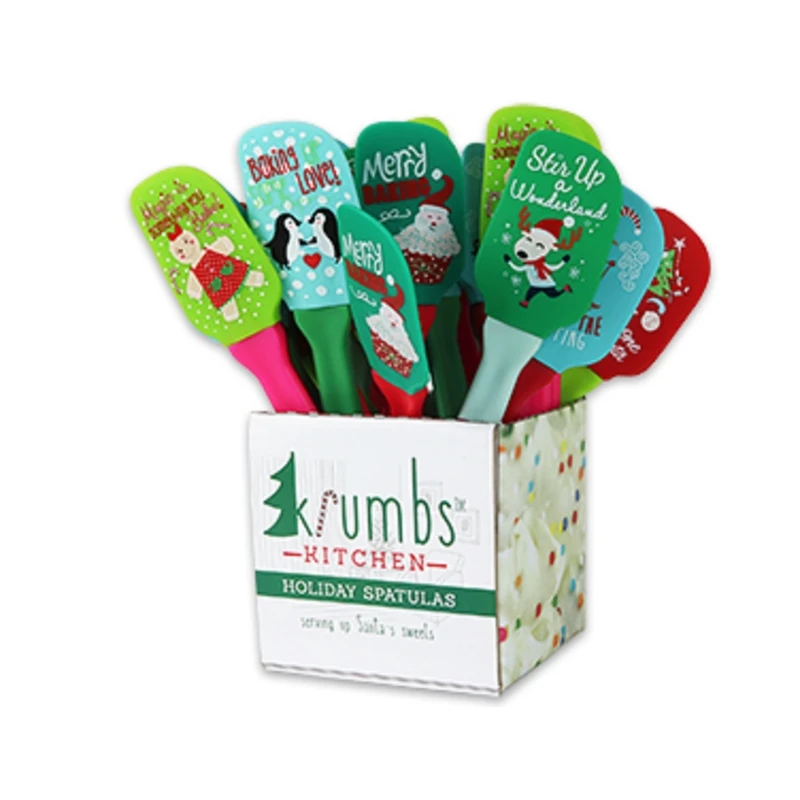 Christmas Themed Silicone Spatula with Heat Resistant Handle