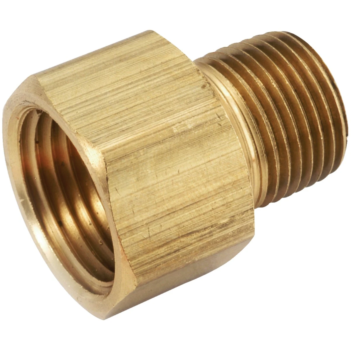 Lead Free Brass Threaded Adapter, 1/4 Inch by 1/4 Inch
