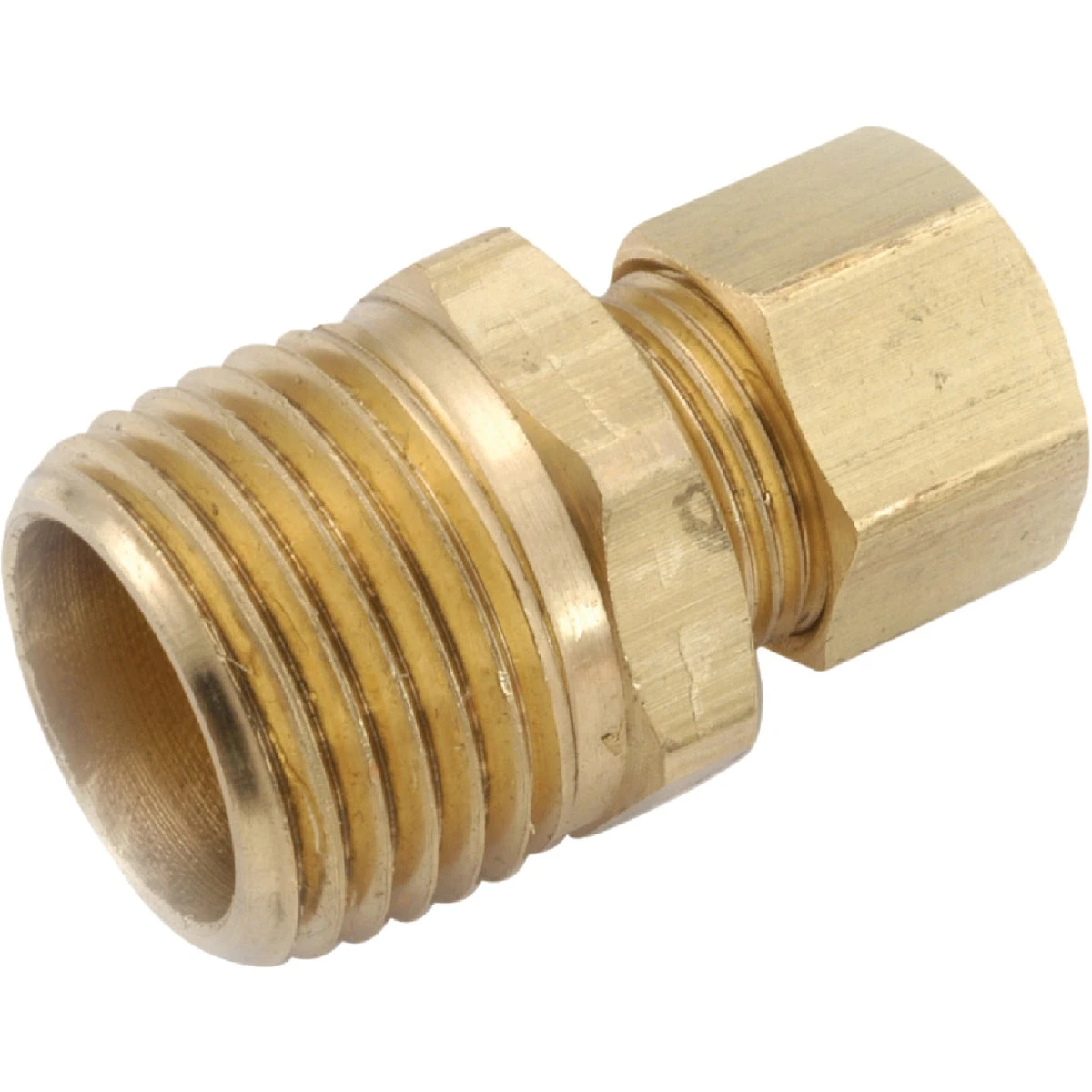 Lead Free Brass Compression Fitting Connector, 1/8 Inch Compression by 1/8 Inch Male Pipe Thread