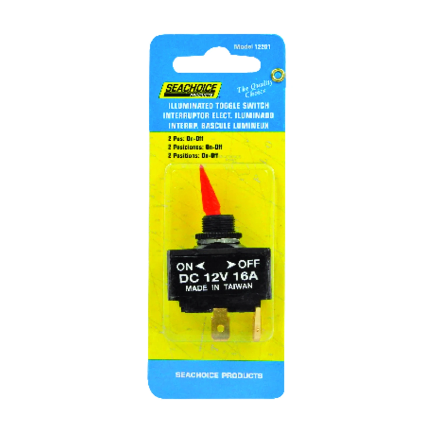 2-position 16a 12v Illuminated Toggle Switch With Locking Ring
