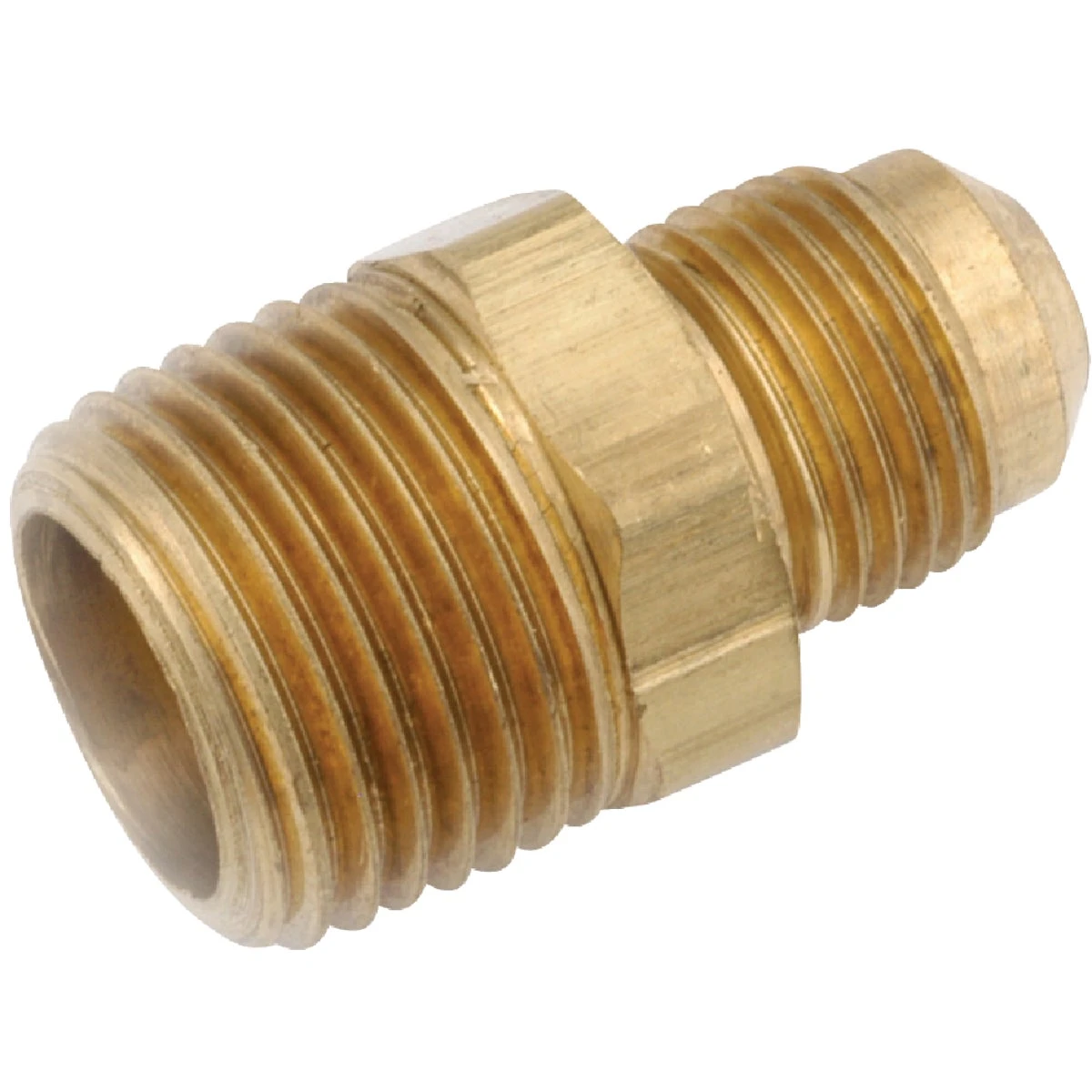 Lead Free Brass Flare Half Union Adapter, 5/16 Inch by 1/4 Inch Male Iron Pipe Thread