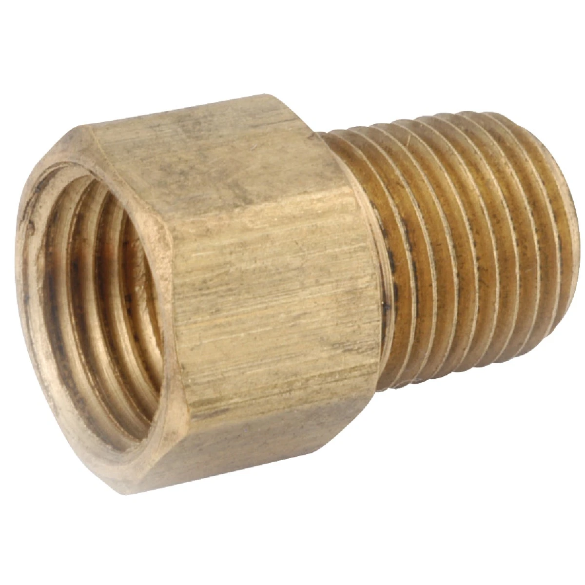 Brass Inverted Flare Connector, 3/8 x 3/8 In.