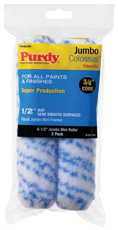Jumbo Mini Paint Roller Cover, Colossus, 6-1/2 x 1/2-In., 2-Pk.