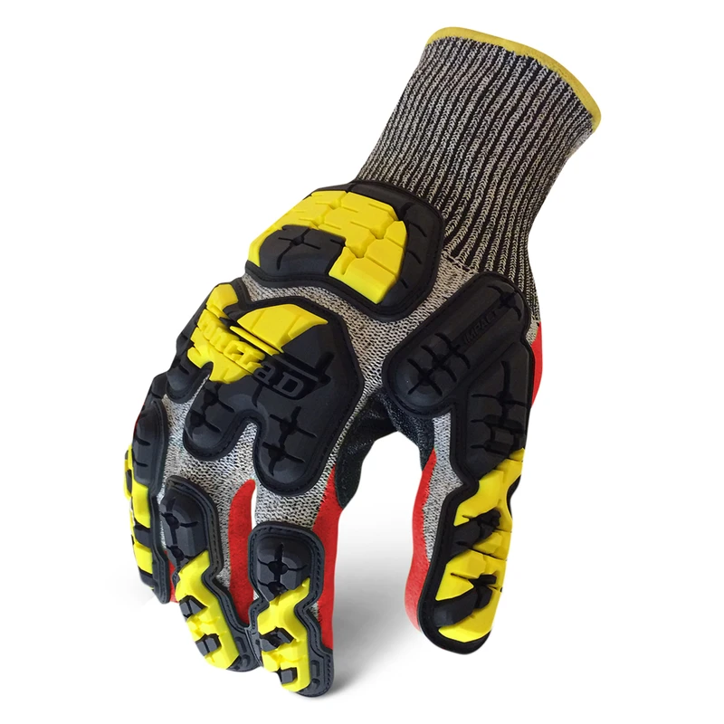 Oil & Gas Safety Impact Gloves, Gray Knit, Men's XL
