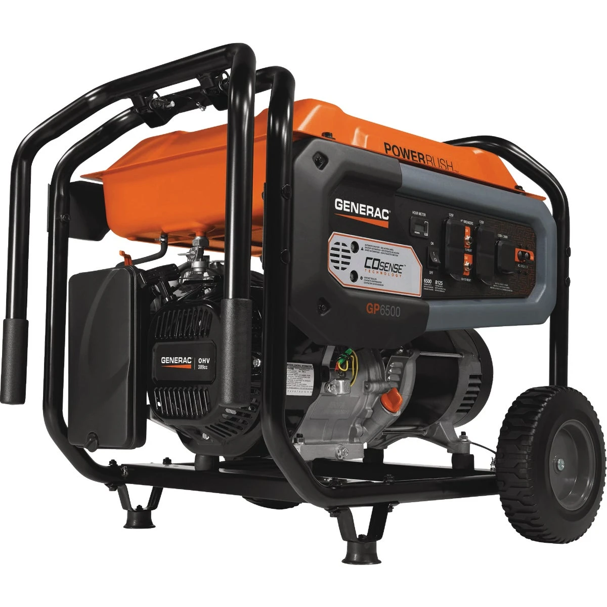 Gp6500 8125w Gasoline Powered Recoil Start Portable Generator With Cosense Technology