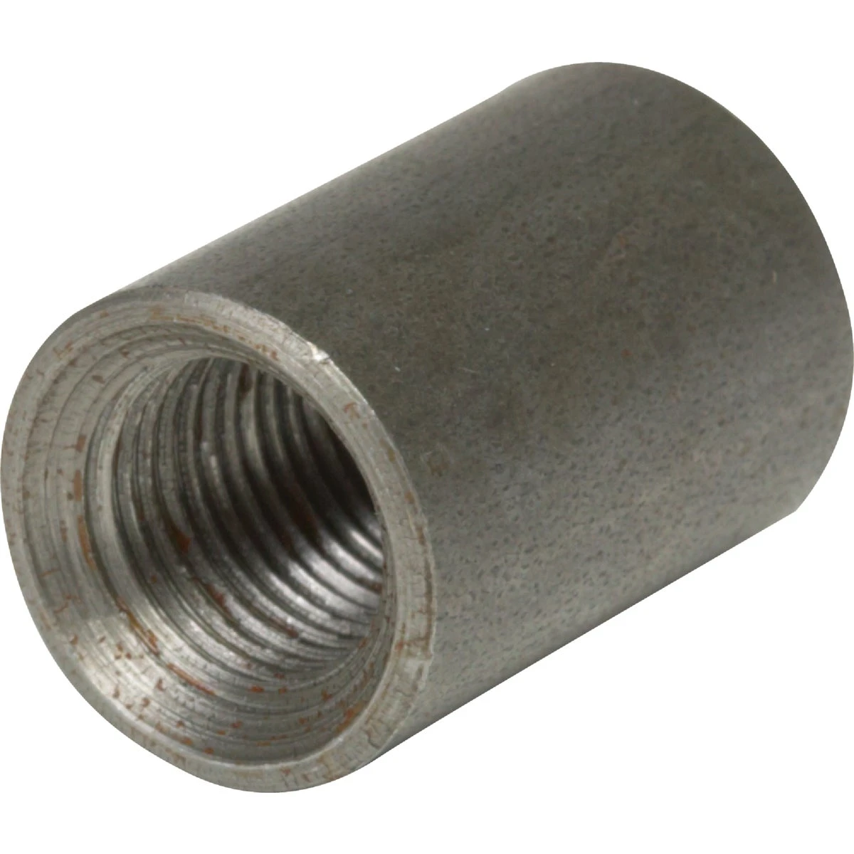 Black Wrought Steel Pipe Coupling, 3/8 Inch Diameter