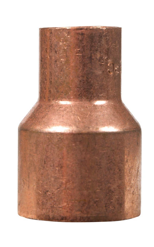 Wrot Copper Pipe Coupling With Stop, 1/2 X 1/4 Inch, Lead-free