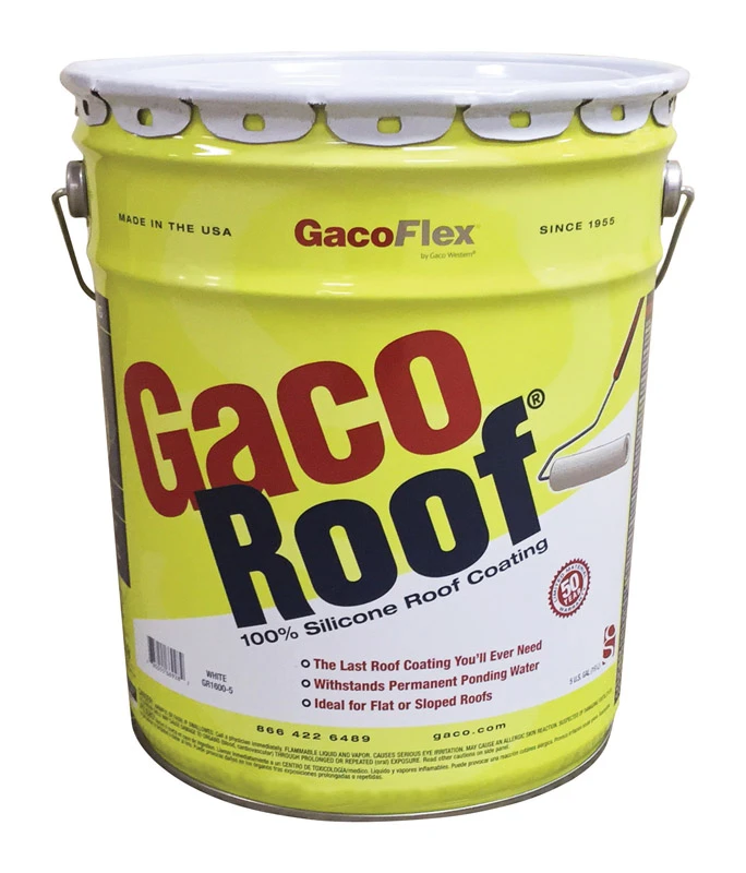 Gacoroof Voc-compliant Silicone Roof Coating, White, 5 Gallon Container