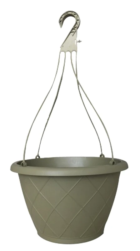 Olive Green Woven Hanging Basket, 12 Inch Diameter