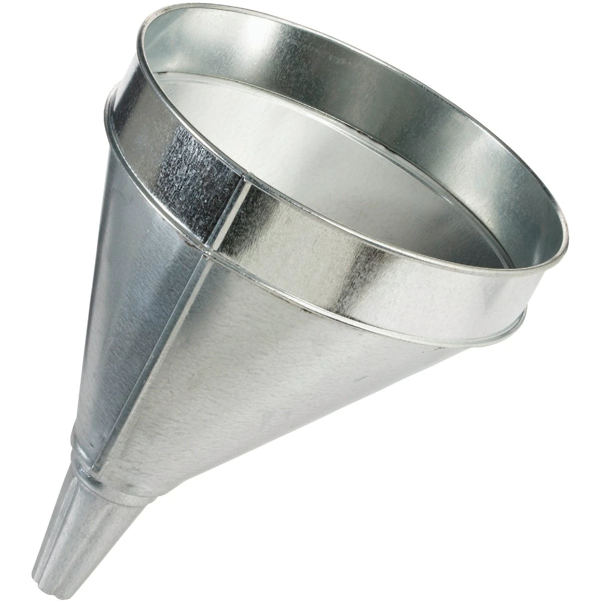 Heavy-duty 6 Quart Galvanized Steel Funnel With Side Spout And Strainer