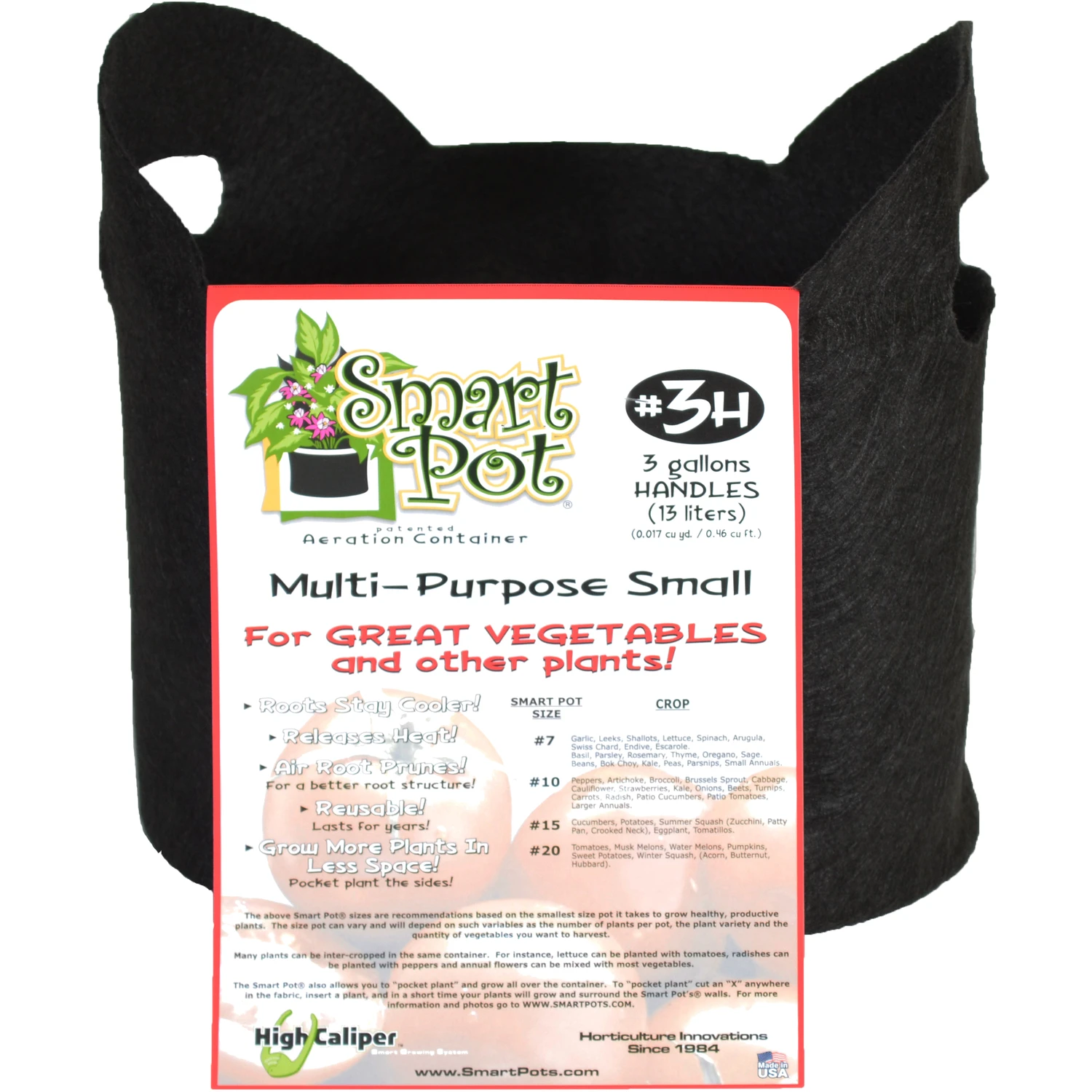Multi-Purpose Container Grower, Black Fabric, 3-Gallons