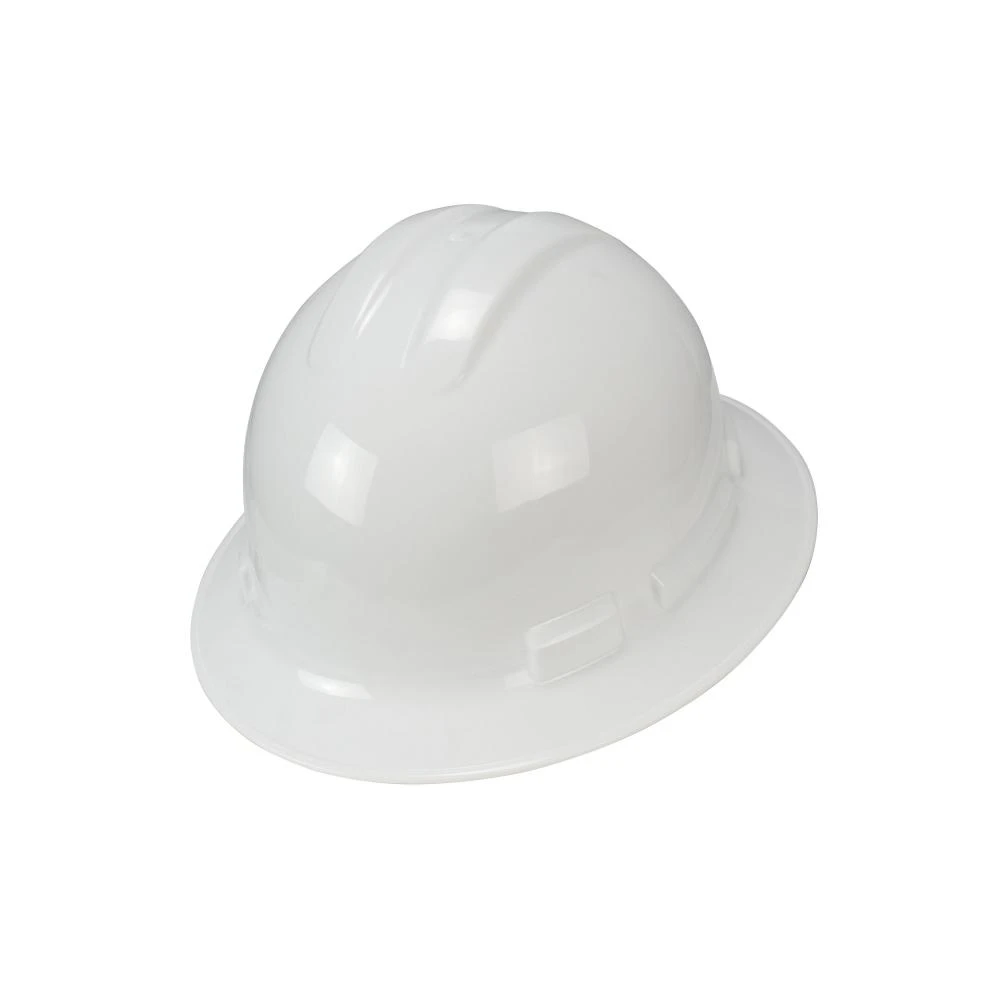 Dpg11fb-w Full Brim Hard Hat In White With 6 Point Ratchet Suspension