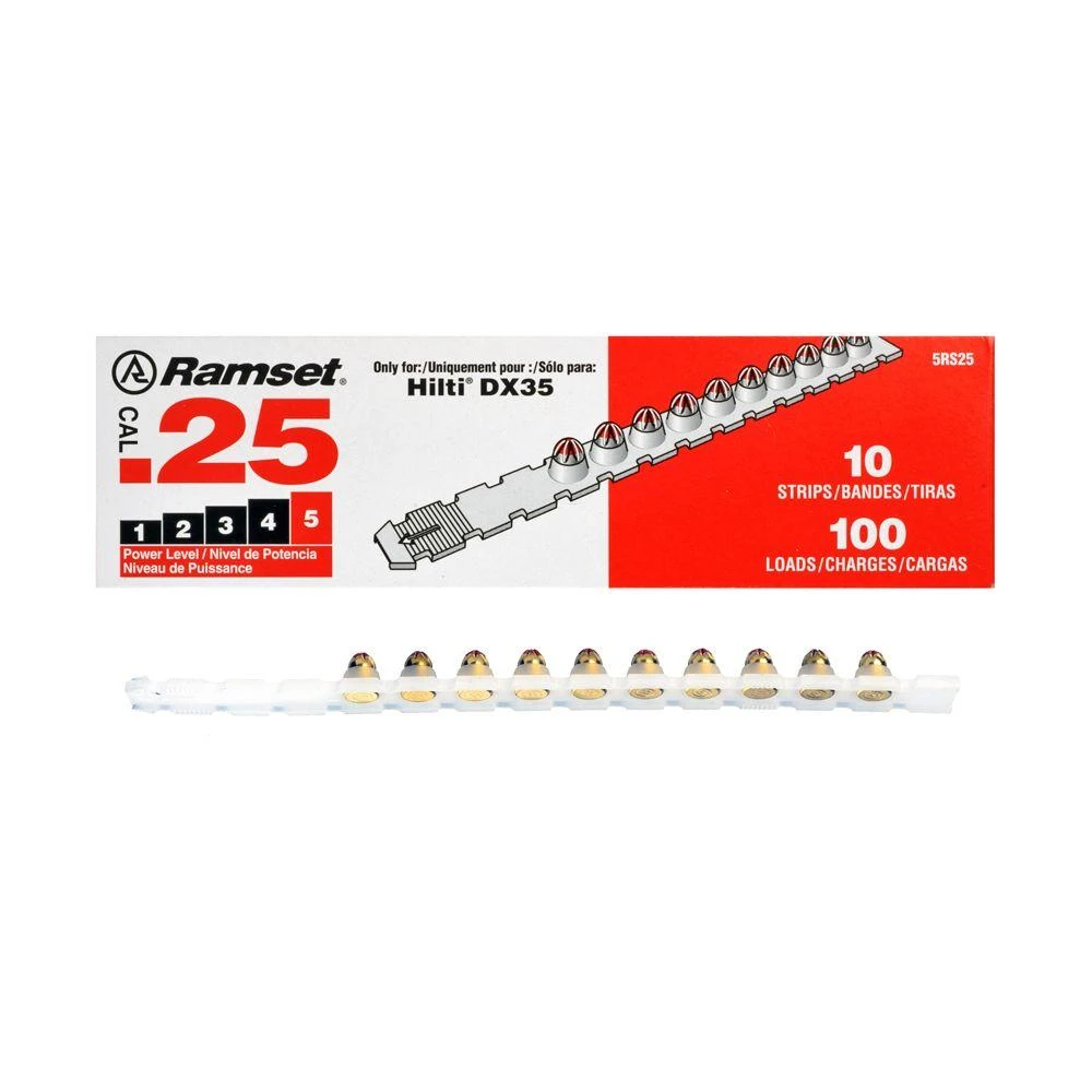 Fastener Load, #5RS25, .25-Cal., Red Hilti, 100-Pk.