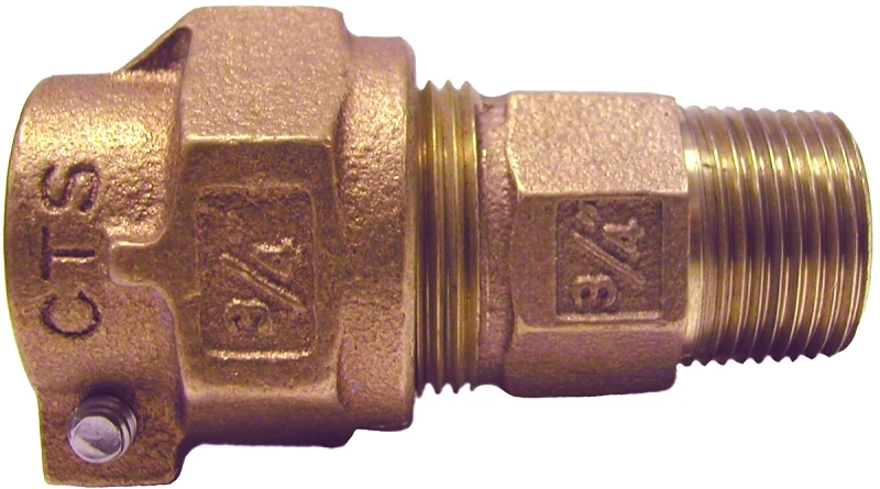 Lead Free Water Service Coupling, Copper Tube Size PAK by Male Iron Pipe, 3/4 Inch by 1 Inch
