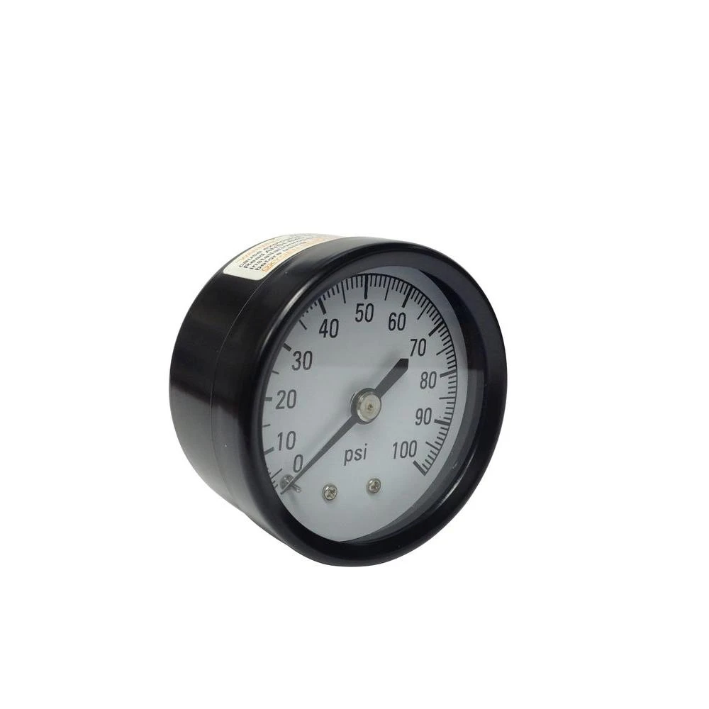 Water Pressure Tank Gauge, 1/8-inch Back Mount, 100 Psi Stainless Steel