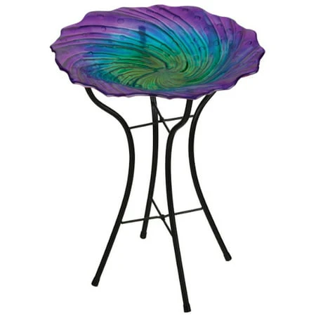 BIRDBATH W/STAND RIPPLE
