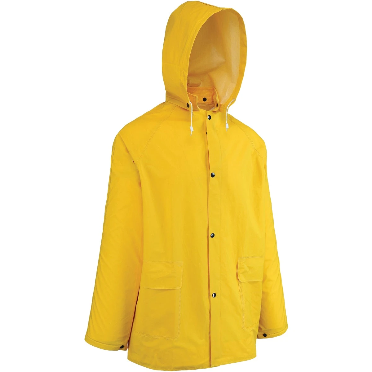 Large Yellow Pvc Rain Coat With Detachable Hood