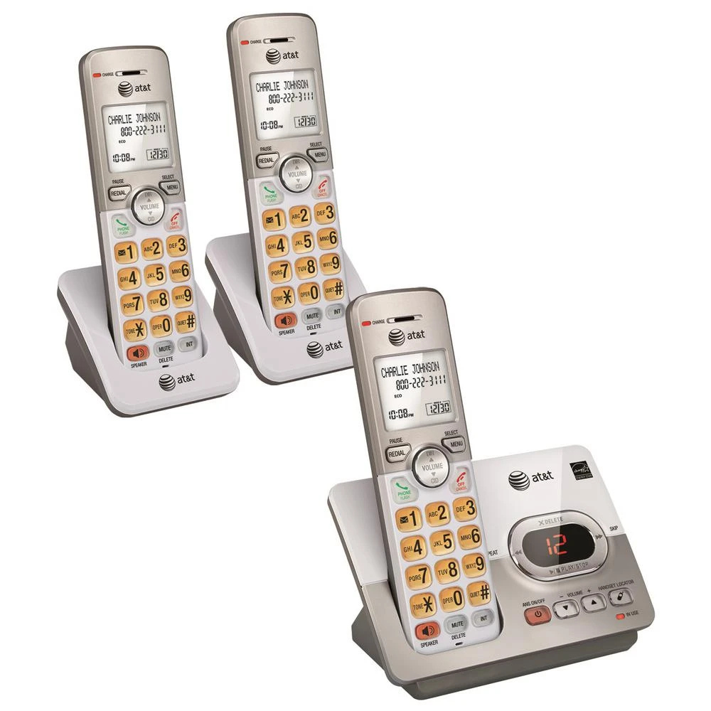 El52303 Cordless Phone Answering System With Caller Id, 3-handset Expandable