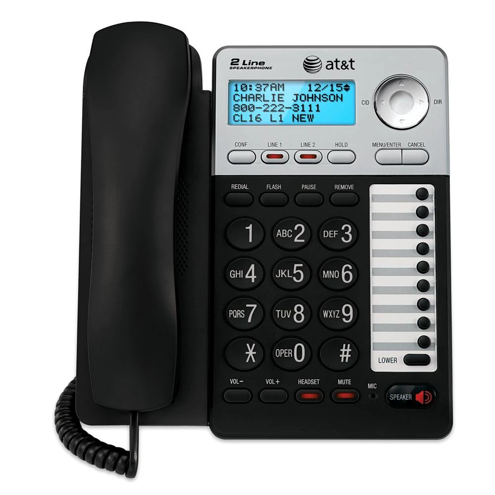 2-line Speaker Phone With Caller Id, Black, Model Ml17929