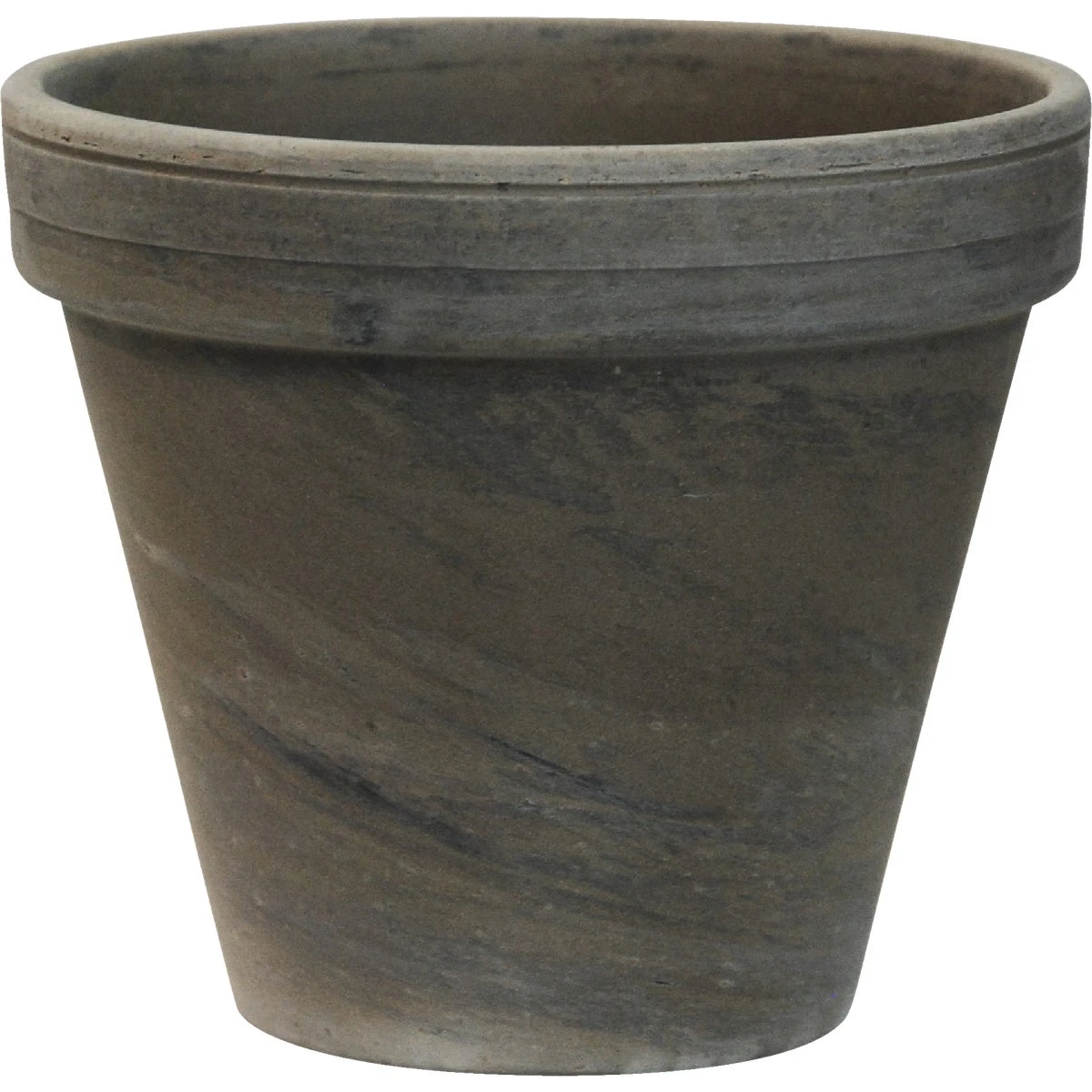 6-3/4 In. H. X 7-3/4 In. Dia. Dark Basalt Clay Standard Flower Pot