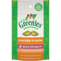 Feline Smartbites Chicken Flavor Cat Treats for Skin and Fur Health, 2.1 Ounce Pack