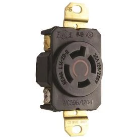 Pass and Seymour Locking Outlet NEMA L14-20R 125 Volt 250 Volt Black