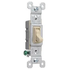 15-amp Single Pole Toggle Switch, Grounding, Ivory, 120-volt, Model 660igcacc20