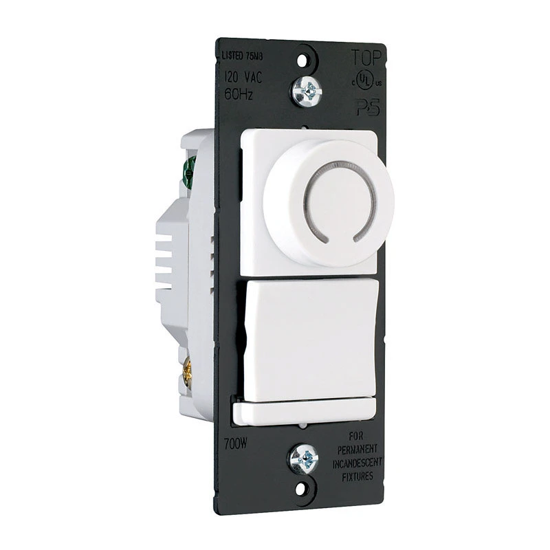 Pass & Seymour 3-Way Rotary Dimmer Switch with Pilot Light, Light Almond