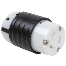 20-amp 250-volt Locking Connector, Nema L6-20r, Black/white
