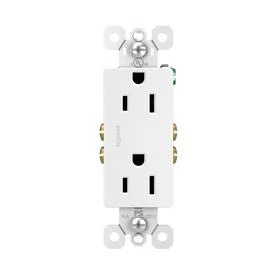 Pass & Seymour Decor Outlet, 2-Pole, 3-Wire Grounding, White, 15-Amp, 125-Volt, 10-Pk.