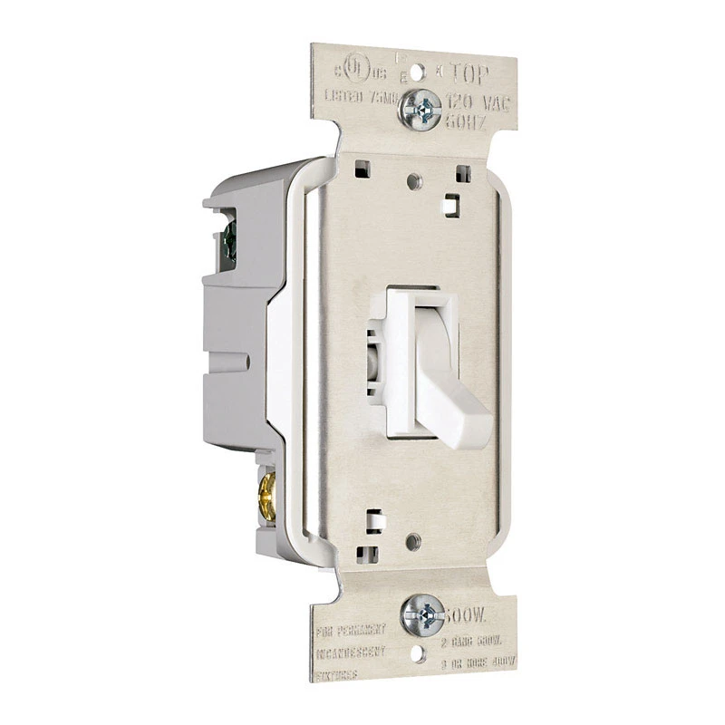 Pass & Seymour 600-Watt White Incandescent Toggle Dimmer Switch