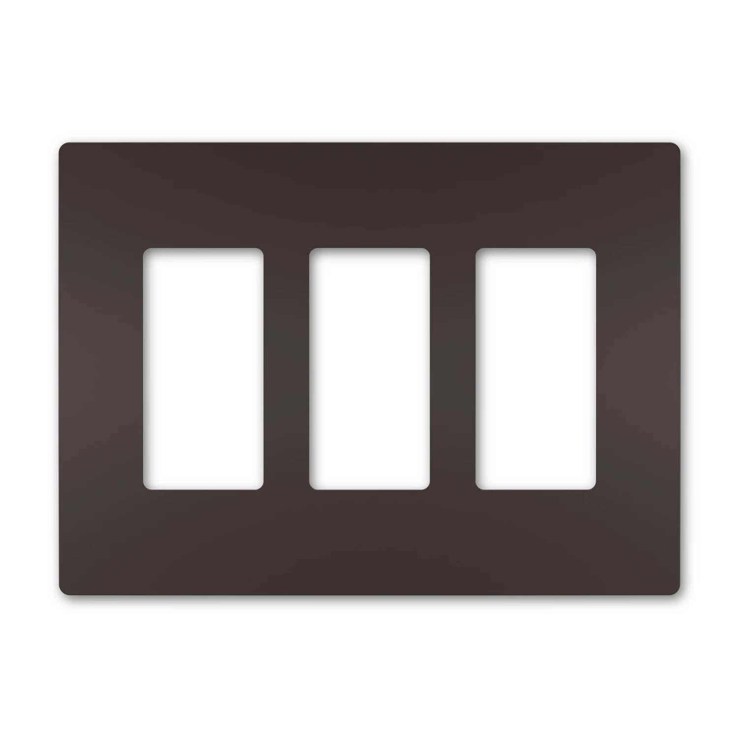 Three-Gang Screwless Wall Plate in Dark Bronze Finish