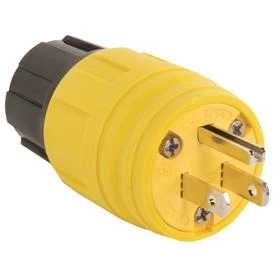 Pass and Seymour Watertight Yellow Plug, 2-Pole, 15 Amp, 125 Volt